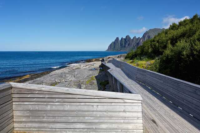Wooden walkway on Senja