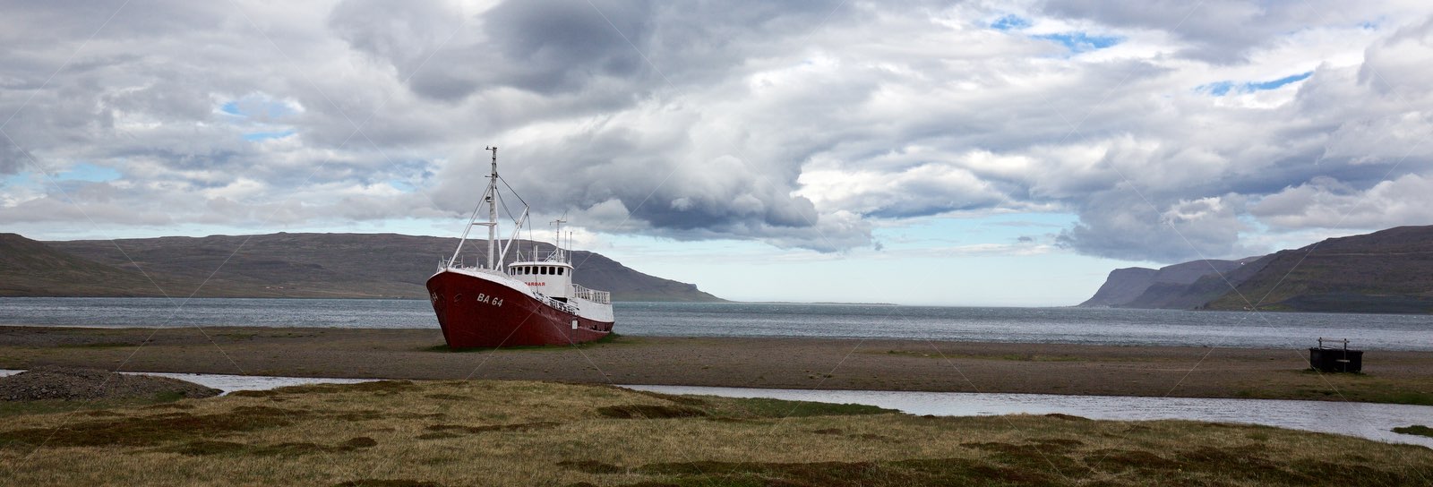 Garðar BA 64 fishing boat stranded in Vesturbyggð Iceland